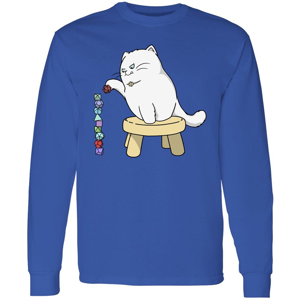 Cat Stacking Dice Long Sleeve T-Shirt - Royal - 8