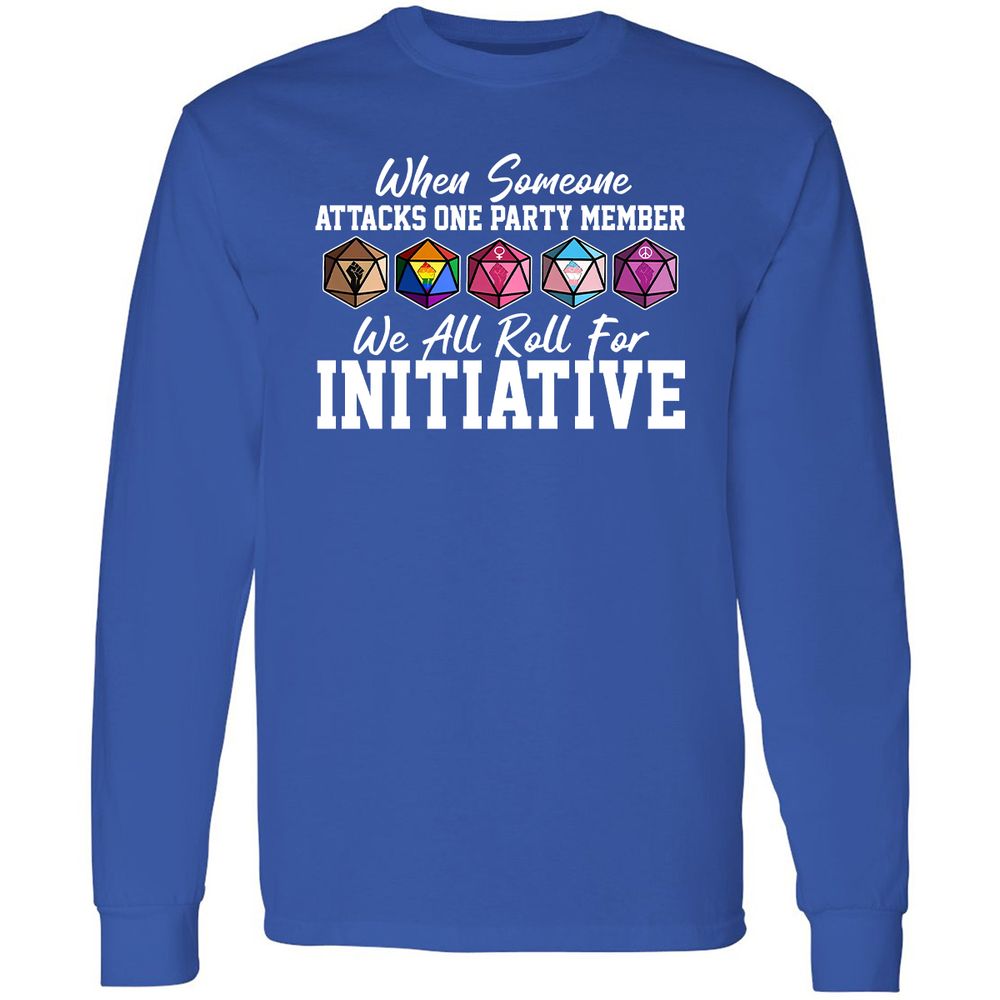 LGBT Roll For Initiative Long Sleeve T-Shirt - Royal - 8
