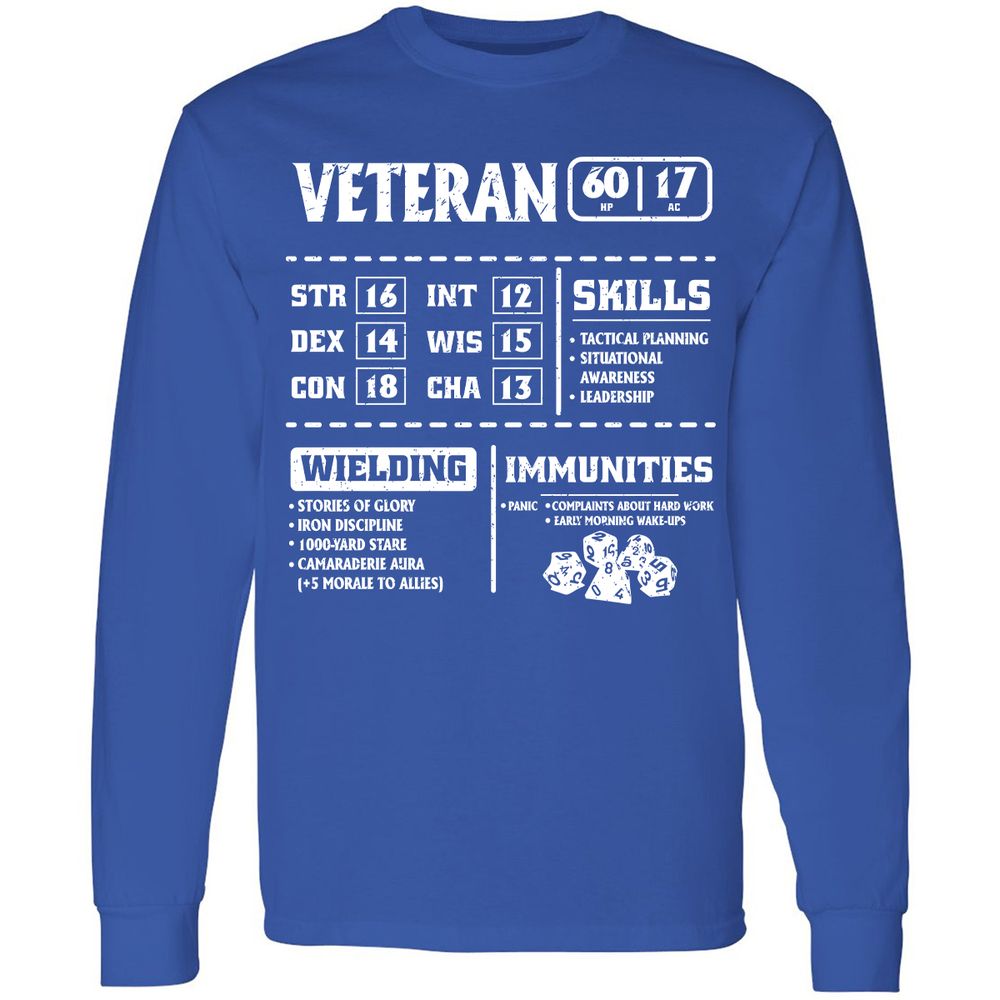 Veteran New Ver. Long Sleeve T-Shirt - Royal - 8
