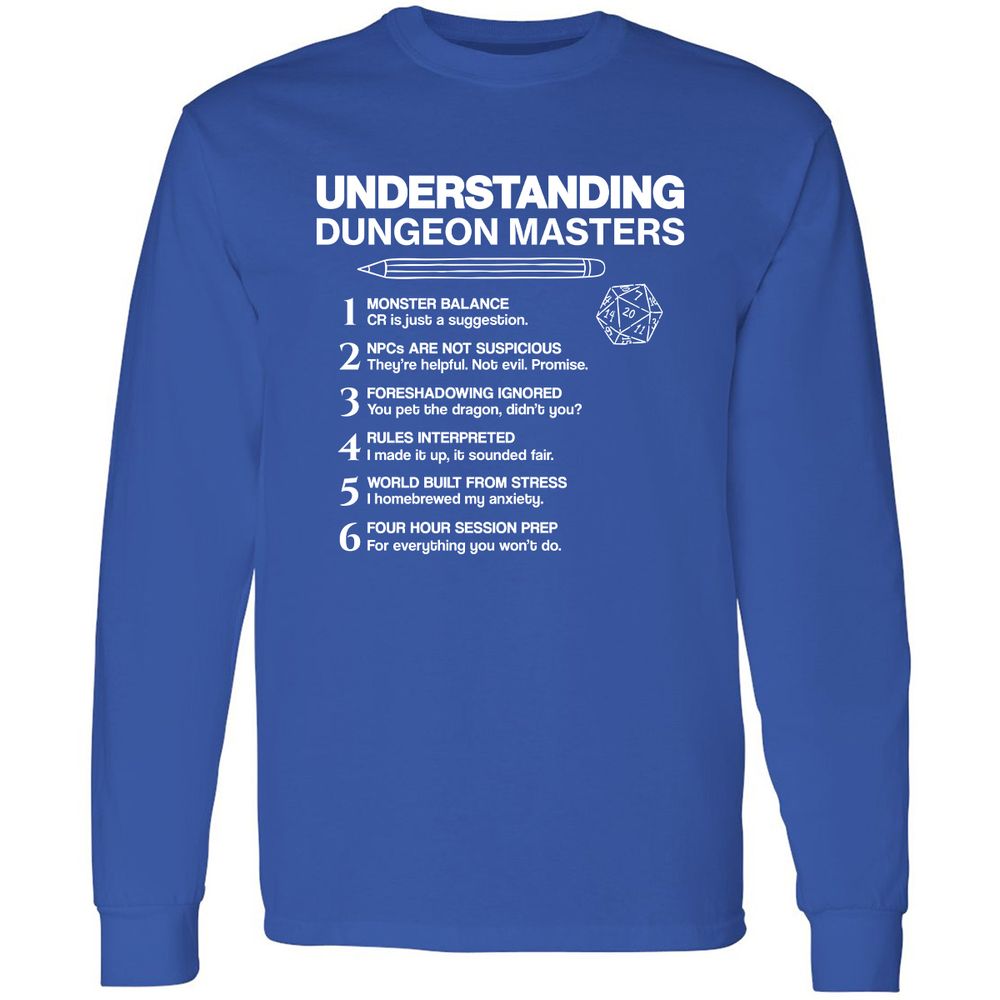 Understanding Dungeon Masters Long Sleeve T-Shirt - Royal - 8
