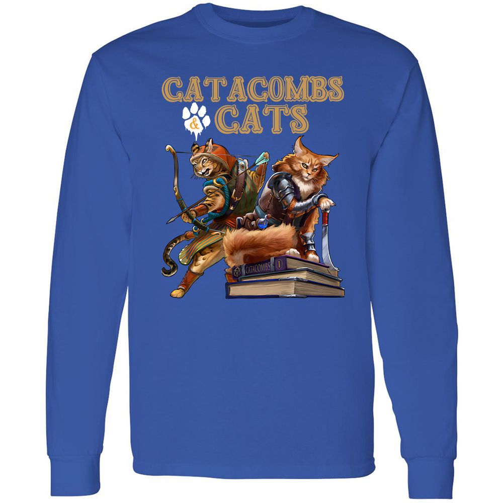 Catacombs & Cats Long Sleeve T-Shirt - Royal - 8