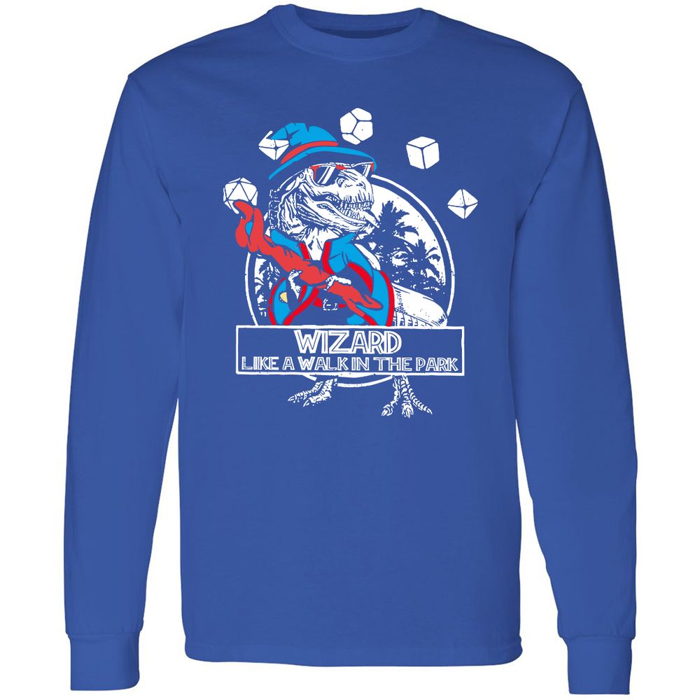 Wizard Like The Walk In The Park Long Sleeve T-Shirt - Royal - 8