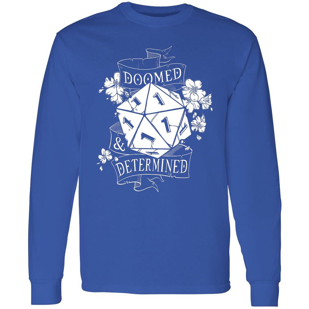 Doomed Determined Long Sleeve T-Shirt - Royal - 8