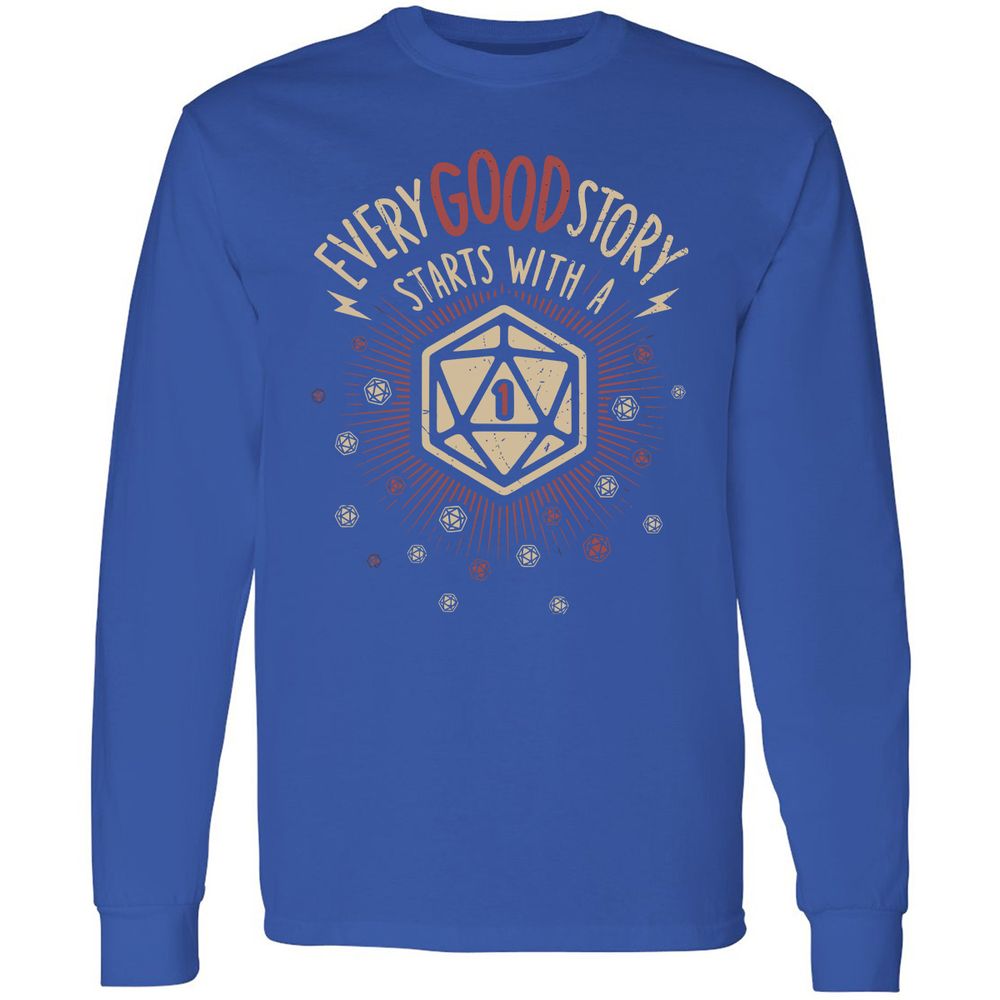 Good Story Starts With A 1 Long Sleeve T-Shirt - Royal - 8