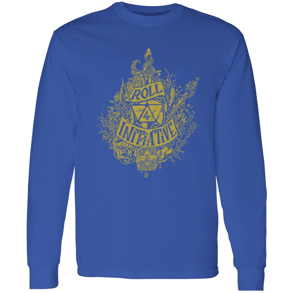 Roll Initiative Long Sleeve T-Shirt - Royal - 8