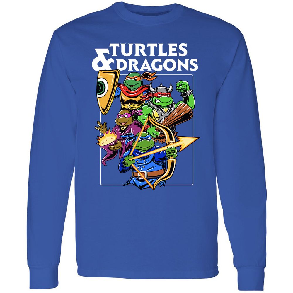 Turtles & Dragons Long Sleeve T-Shirt - Royal - 8