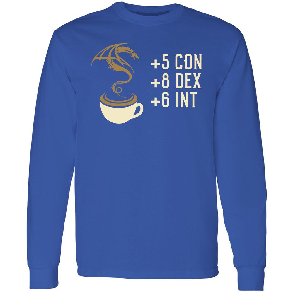 Coffee Dragon Long Sleeve T-Shirt - Royal - 8