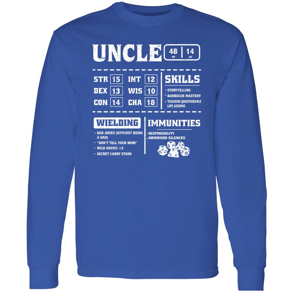 Uncle Stats Long Sleeve T-Shirt - Royal - 8