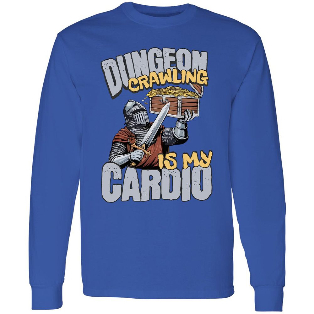 Dungeon Crawling Is My Cardio Long Sleeve T-Shirt - Royal - 8