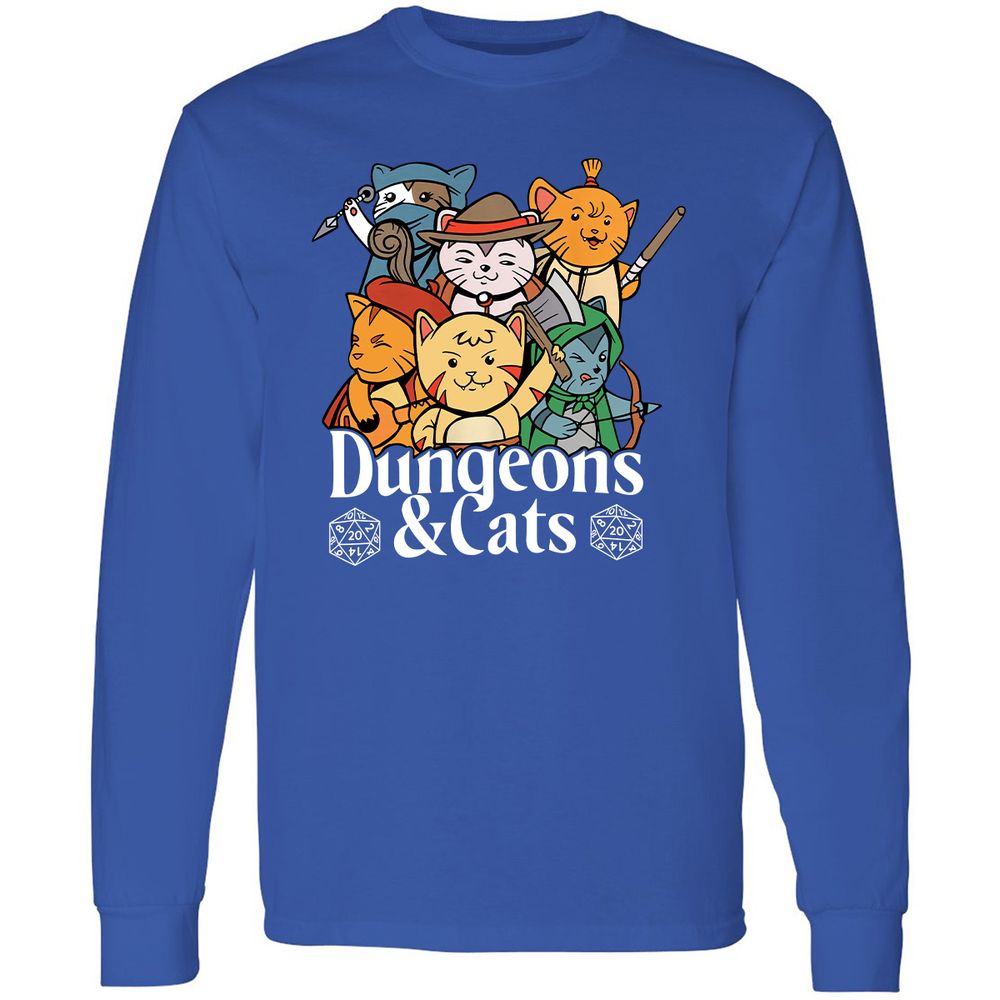 Dungeons & Cats Long Sleeve T-Shirt - Royal - 8