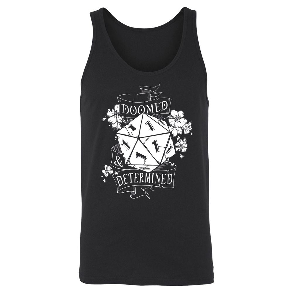 Doomed Determined Unisex Jersey Tank - Black - 9