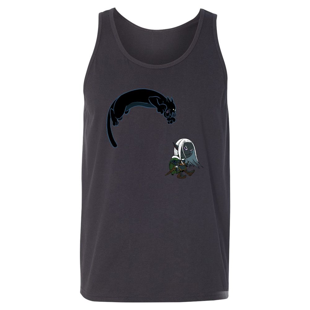 Drizzt and Guenhwyvar Unisex Jersey Tank - Dark Grey - 9