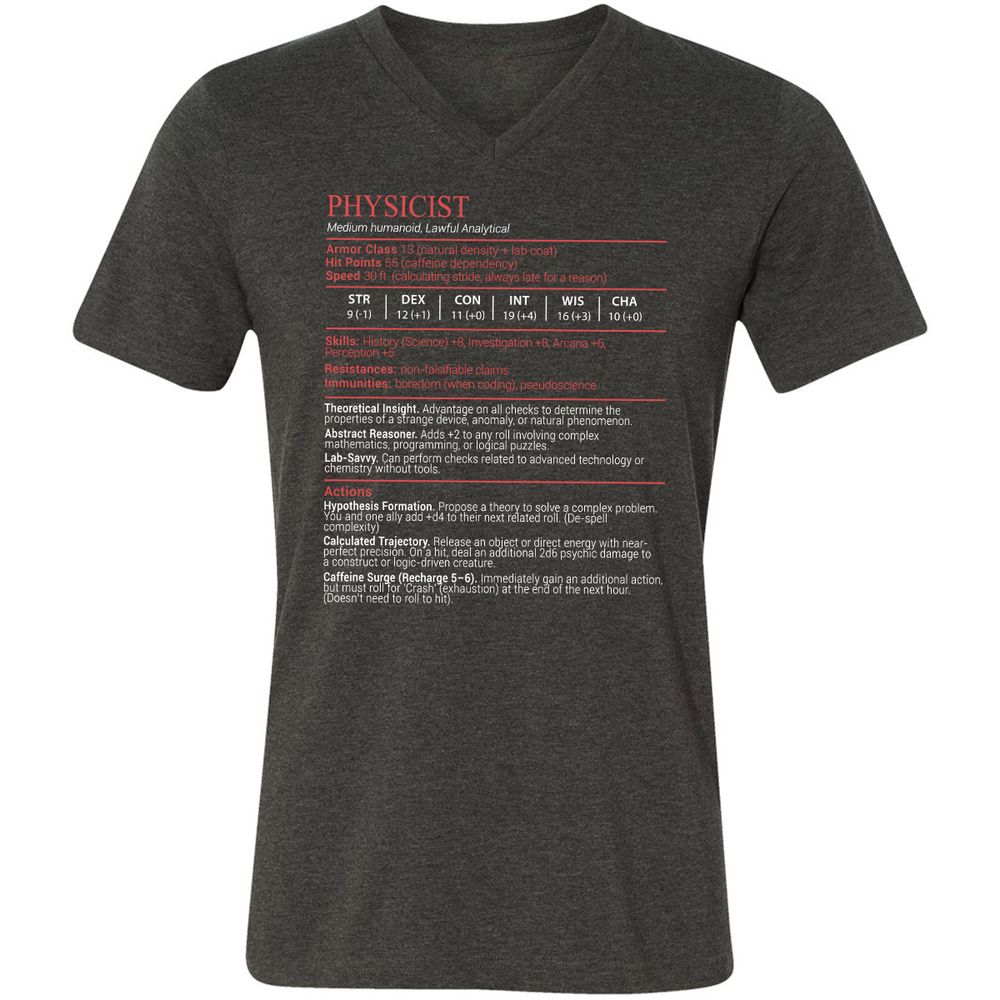 Physicist Stats Block - Dark Grey Heather - 9
