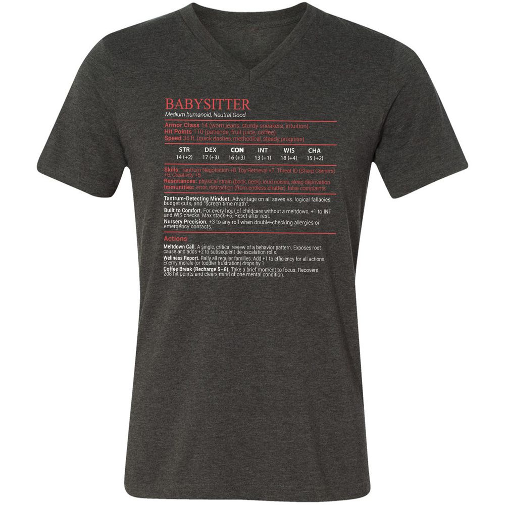 Baby Sitter Stats Block - Dark Grey Heather - 9
