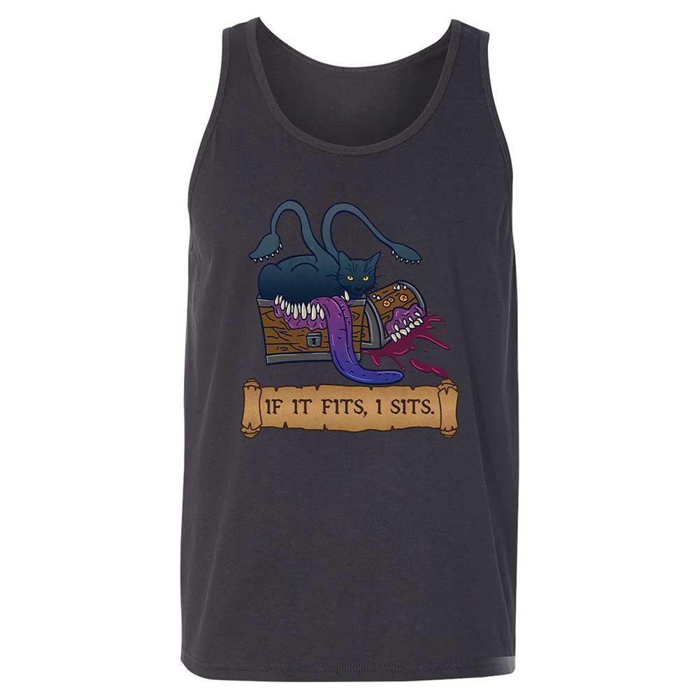 If It Fits I Sits Unisex Jersey Tank - Dark Grey - 9