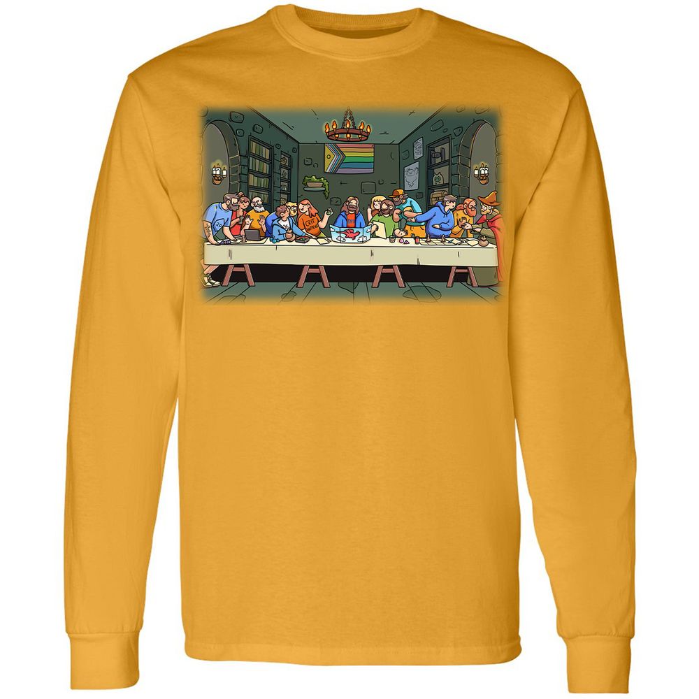 DnD Characters Pride Themed The Last Supper Shirt Long Sleeve T-Shirt - Gold - 9