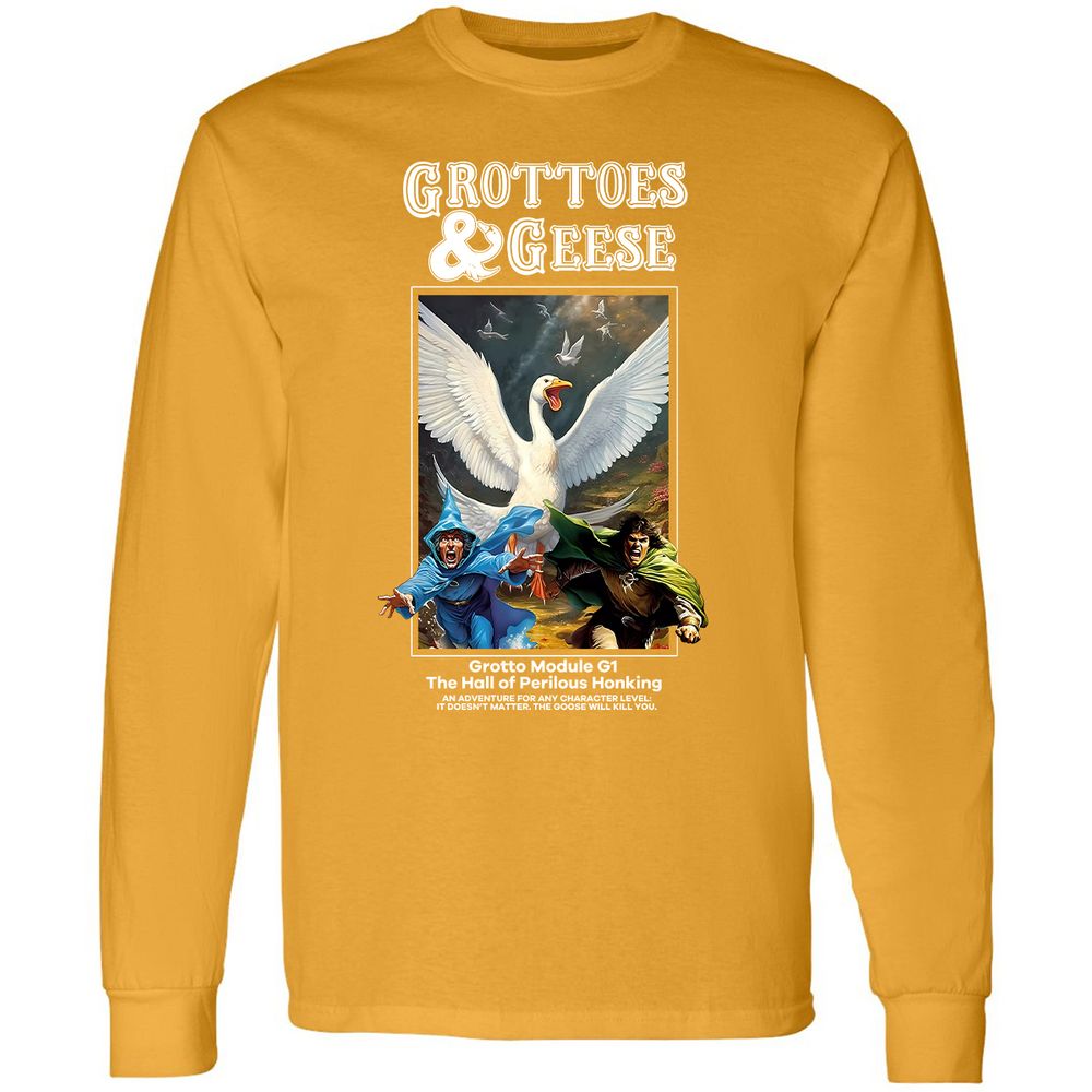 Grottoes & Geese Long Sleeve T-Shirt - Gold - 9