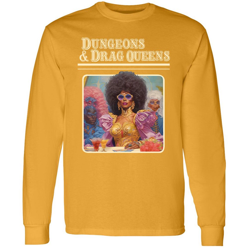 Dungeons & Drag Queens Long Sleeve T-Shirt - Gold - 9