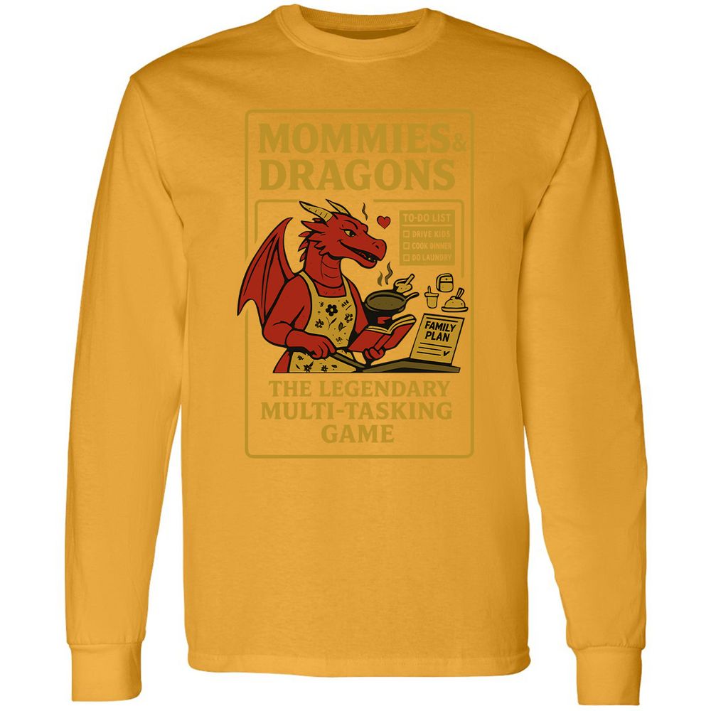Mommies & Dragons Long Sleeve T-Shirt - Gold - 9