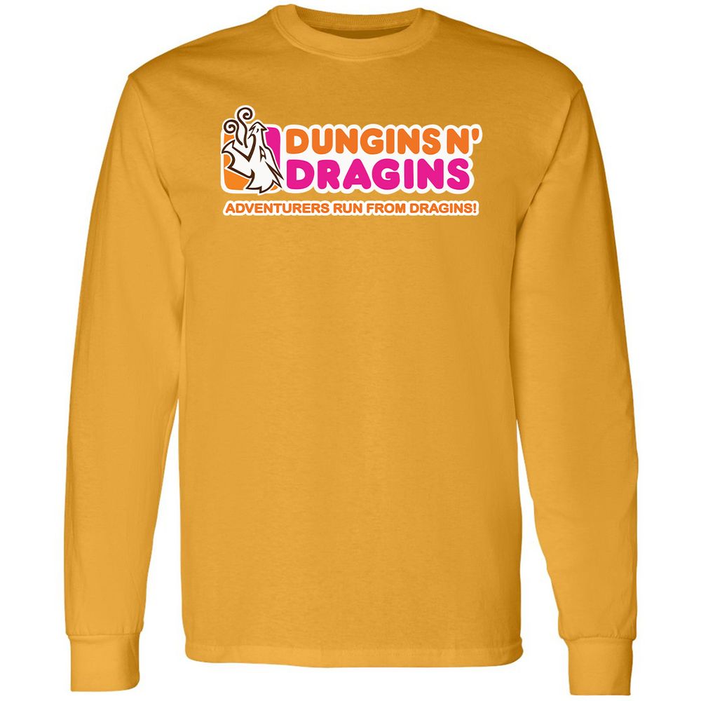 Dungins & Dragins Long Sleeve T-Shirt - Gold - 9