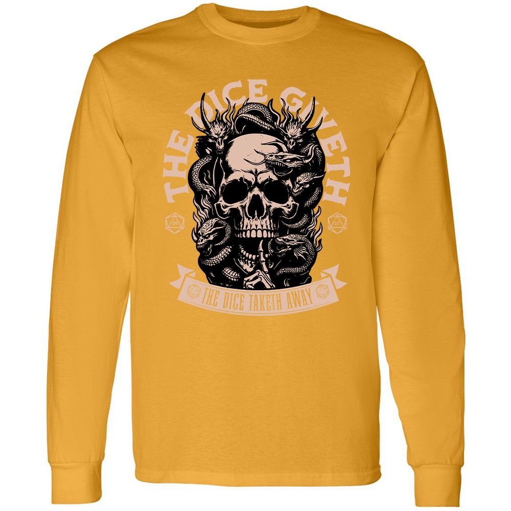 The Dice Giveth The Dice Taketh Away Long Sleeve T-Shirt - Gold - 9
