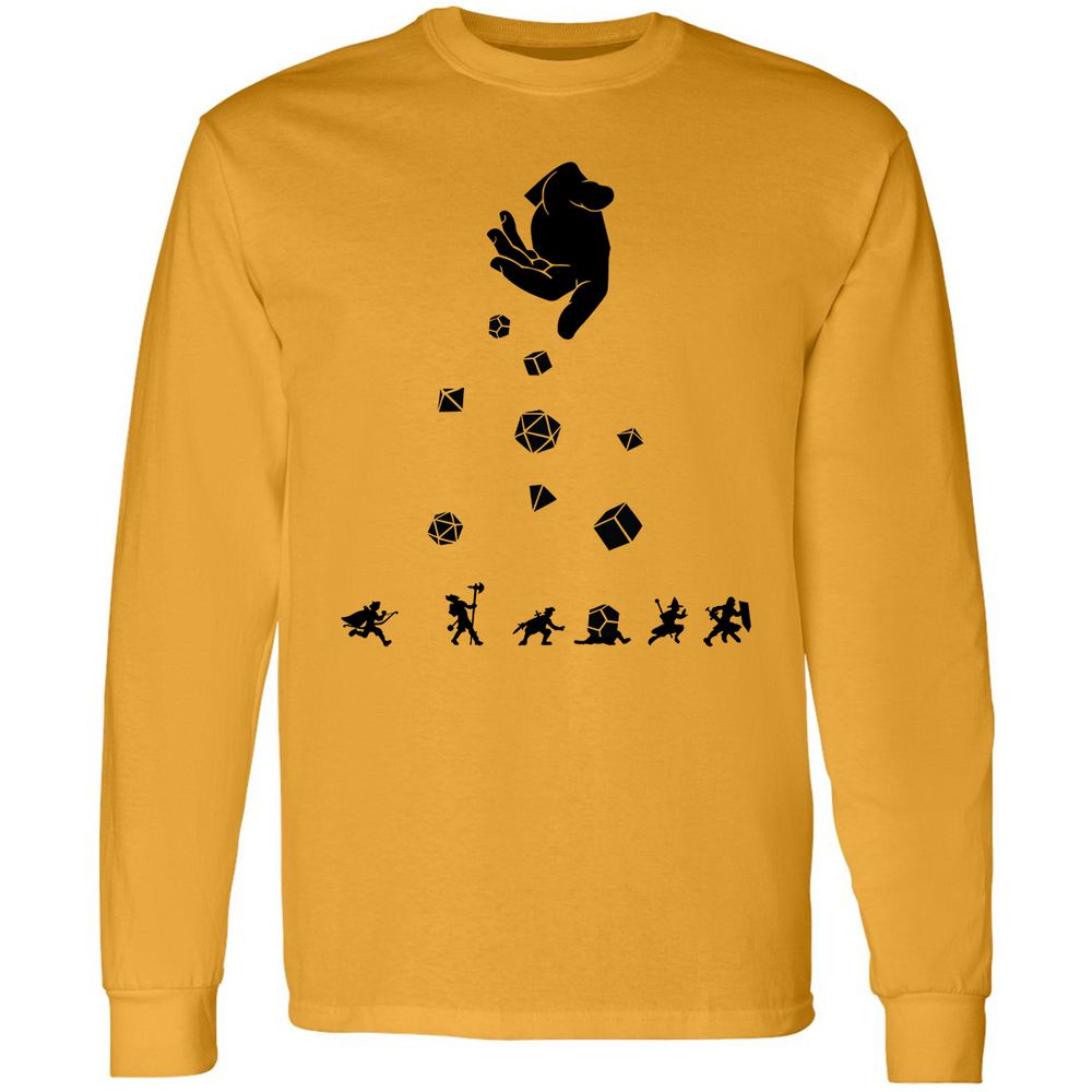 Rocks Fall, Everyone Dice Long Sleeve T-Shirt - Gold - 9