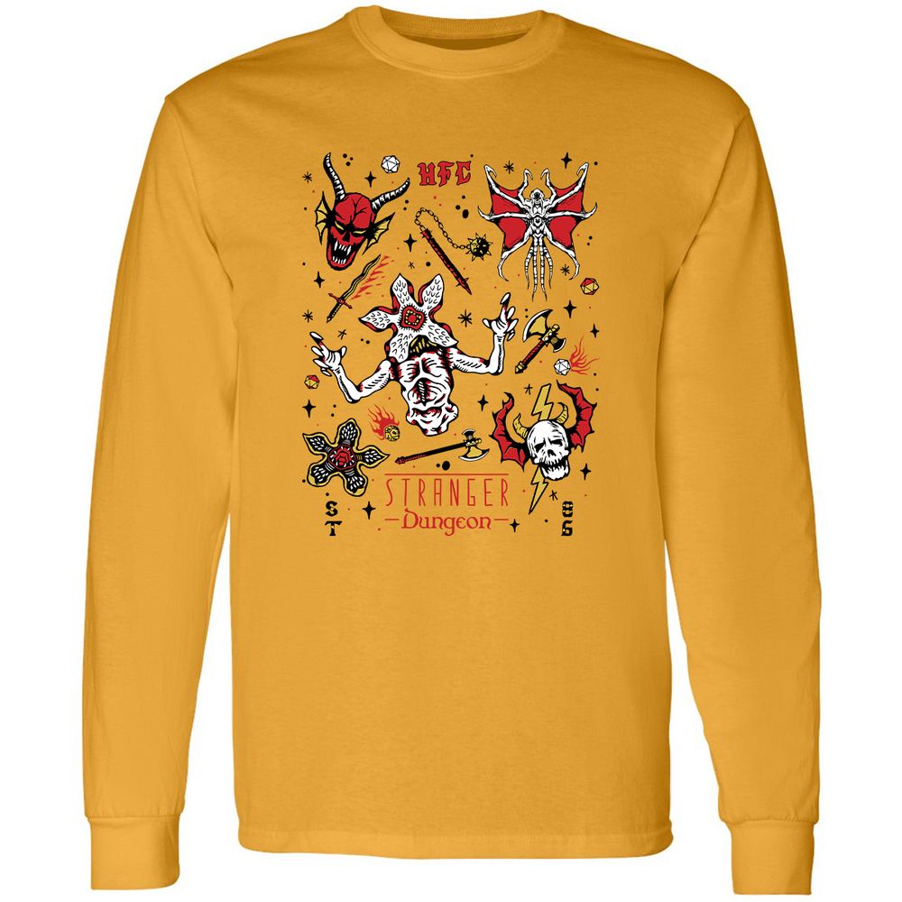 STRANGER DUNGEON Long Sleeve T-Shirt - Gold - 9