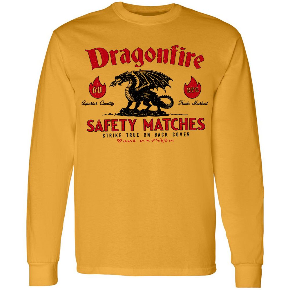 Dragonfire Long Sleeve T-Shirt - Gold - 9