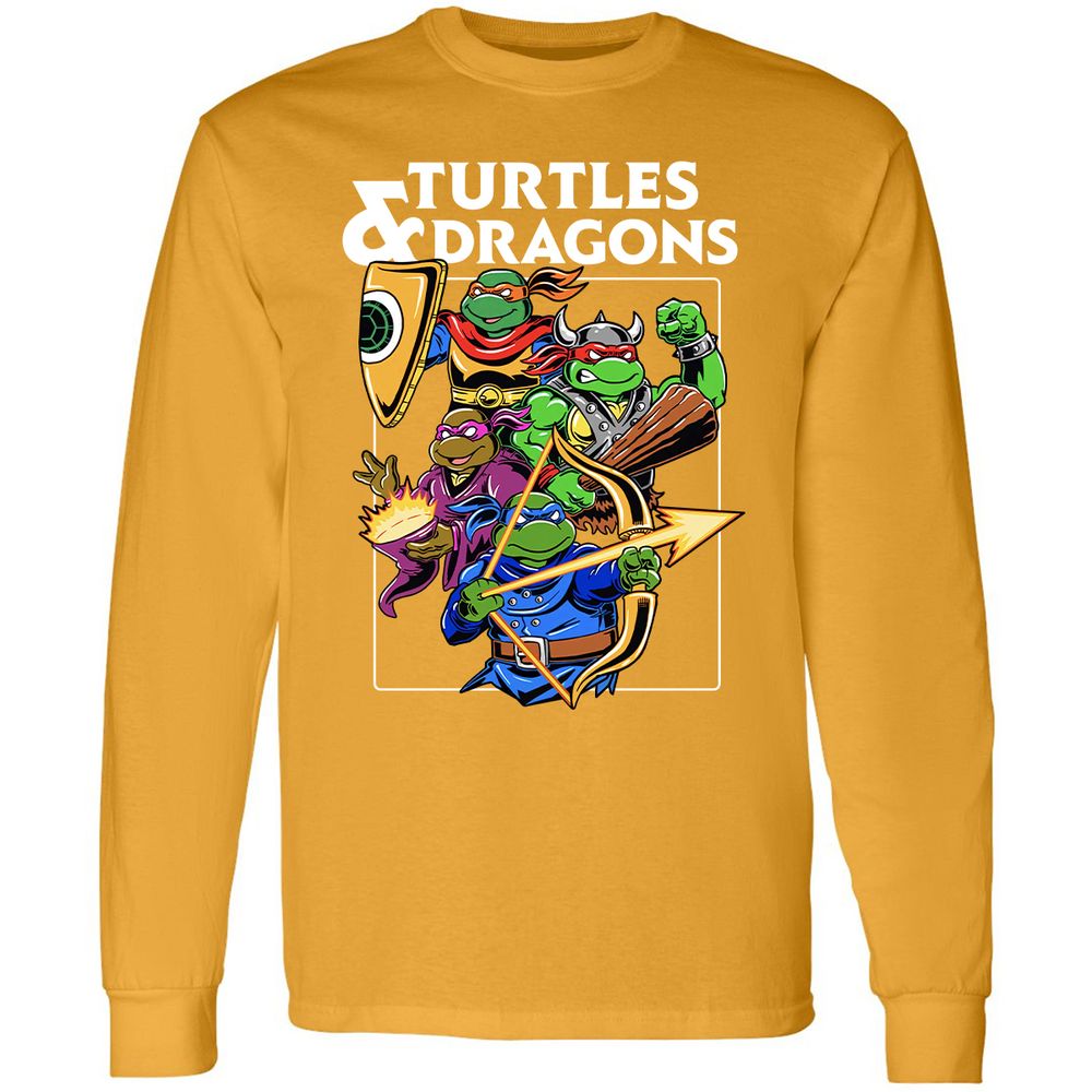 Turtles & Dragons Long Sleeve T-Shirt - Gold - 9