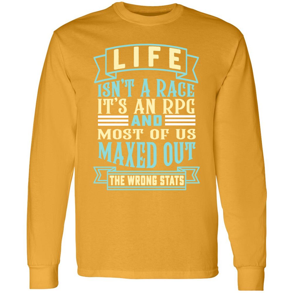Life Is A RPG Long Sleeve T-Shirt - Gold - 9