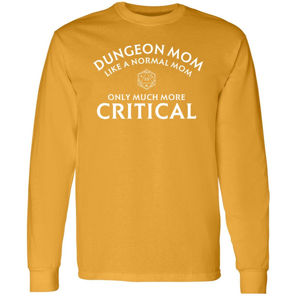 Dungeon Mom Normal Mom Long Sleeve T-Shirt - Gold - 9