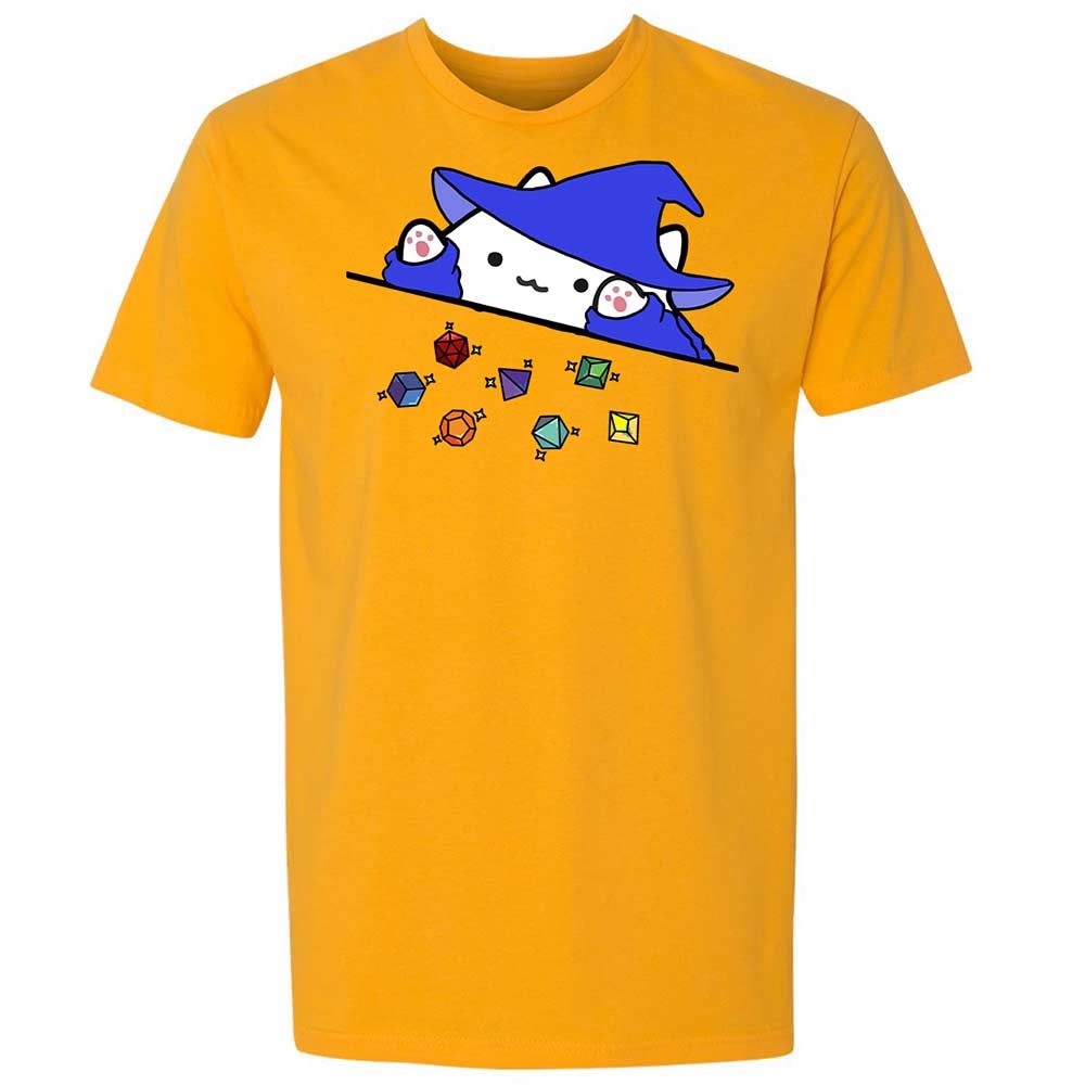 Cat Throws Dices Premium Unisex T-Shirt - Gold - 9