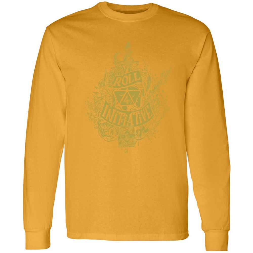 Roll Initiative Long Sleeve T-Shirt - Gold - 9