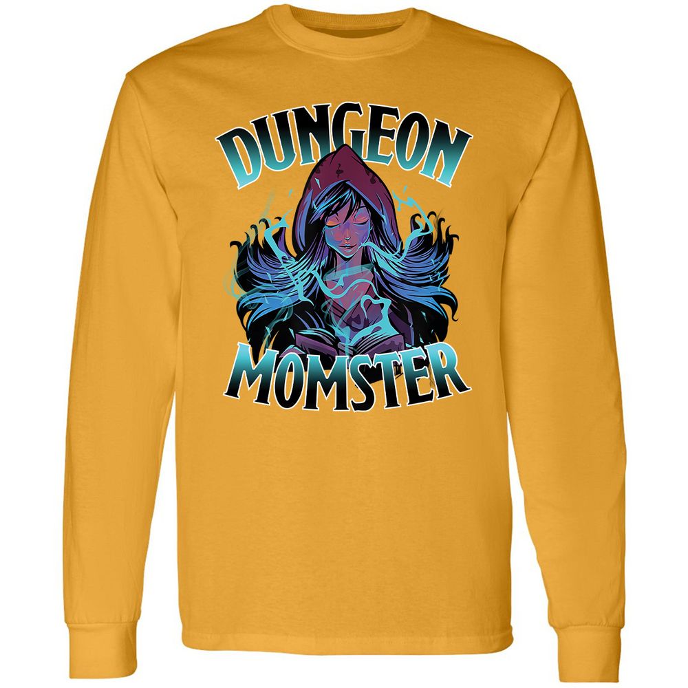 Dungeon Momster Long Sleeve T-Shirt - Gold - 9