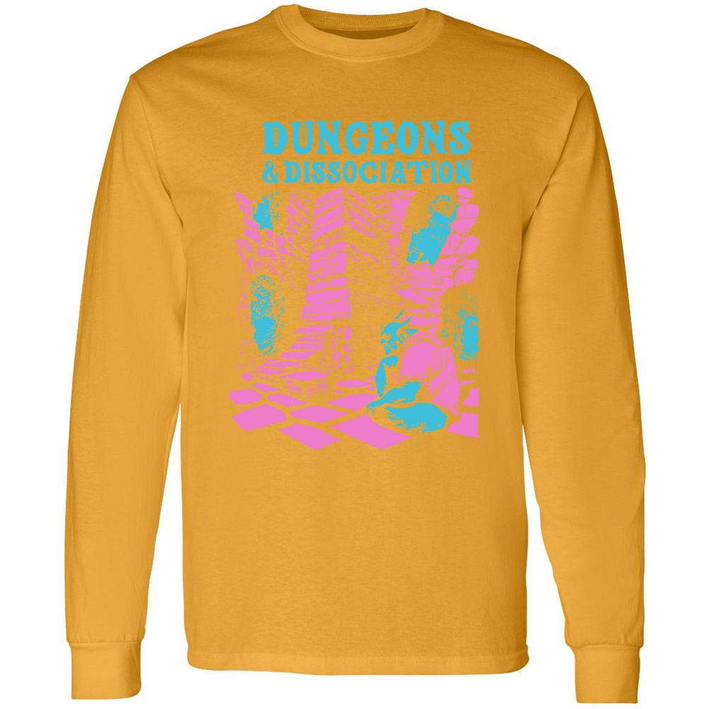 Dungeons And Dissociation Long Sleeve T-Shirt - Gold - 9