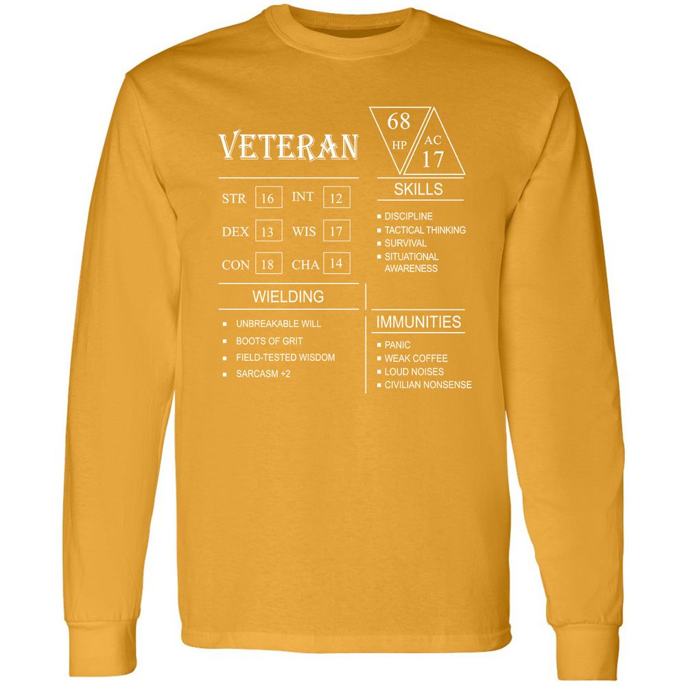 Veteran New Long Sleeve T-Shirt - Gold - 9