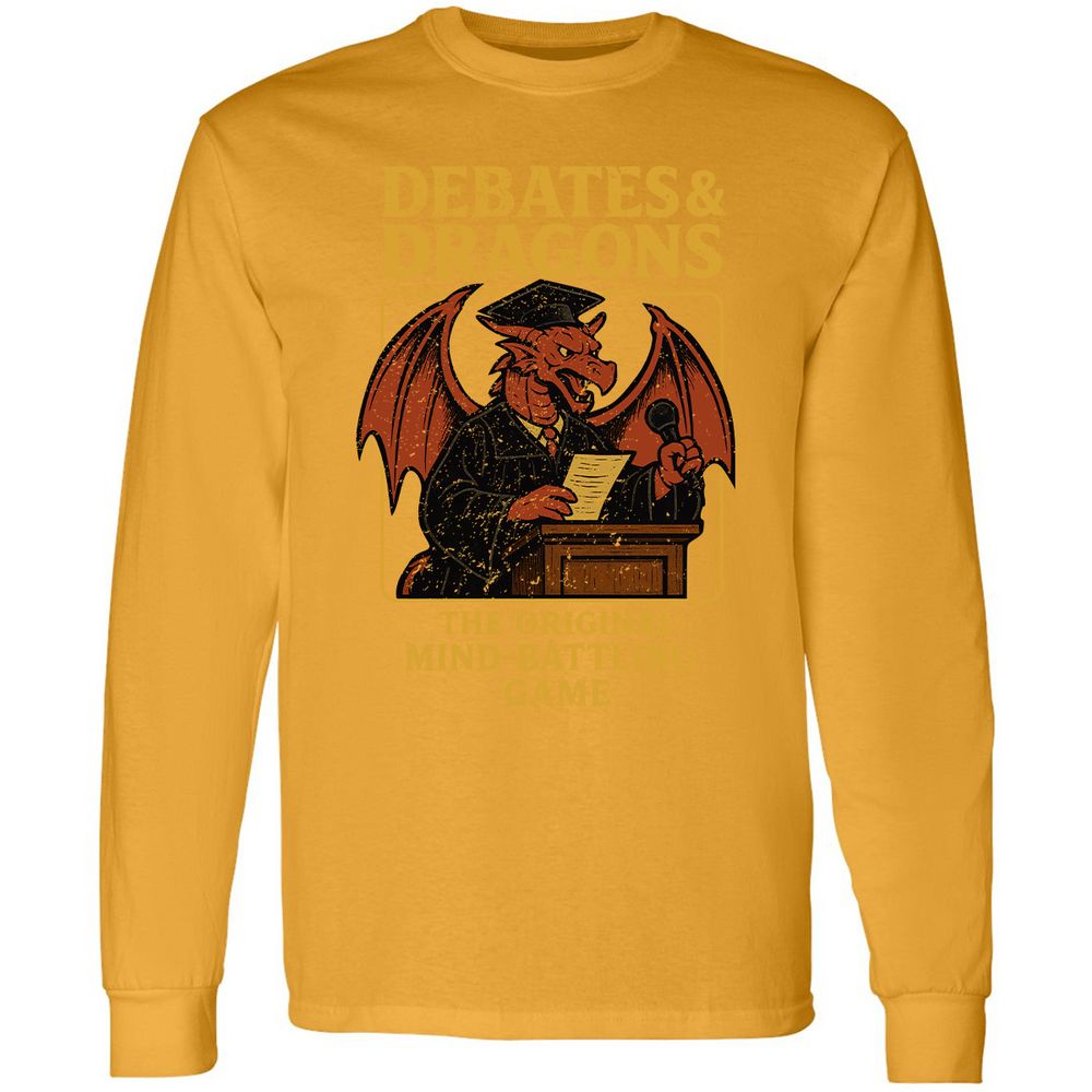 Debates & Dragons Long Sleeve T-Shirt - Gold - 9