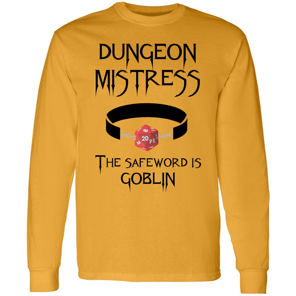 Dungeon Mistress Long Sleeve T-Shirt - Gold - 9