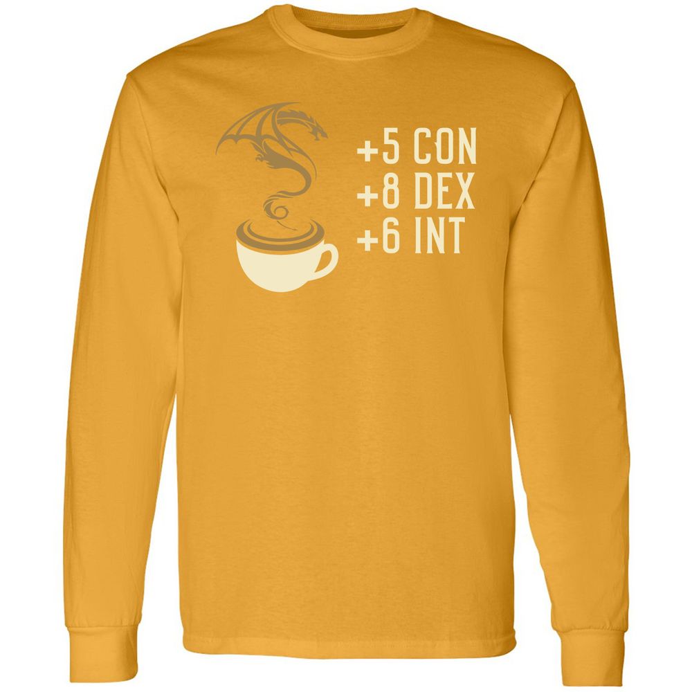 Coffee Dragon Long Sleeve T-Shirt - Gold - 9