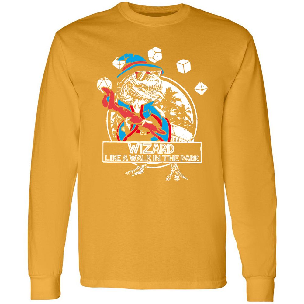 Wizard Like The Walk In The Park Long Sleeve T-Shirt - Gold - 9