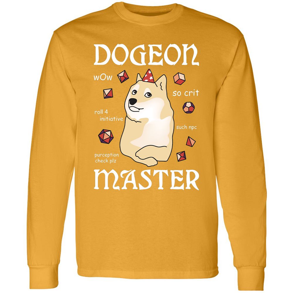 Dogeon Master Long Sleeve T-Shirt - Gold - 9