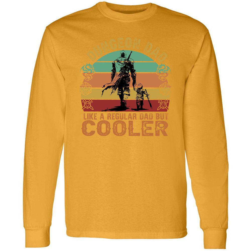 Dungeon Dad Like A Regular Dad Long Sleeve T-Shirt - Gold - 9