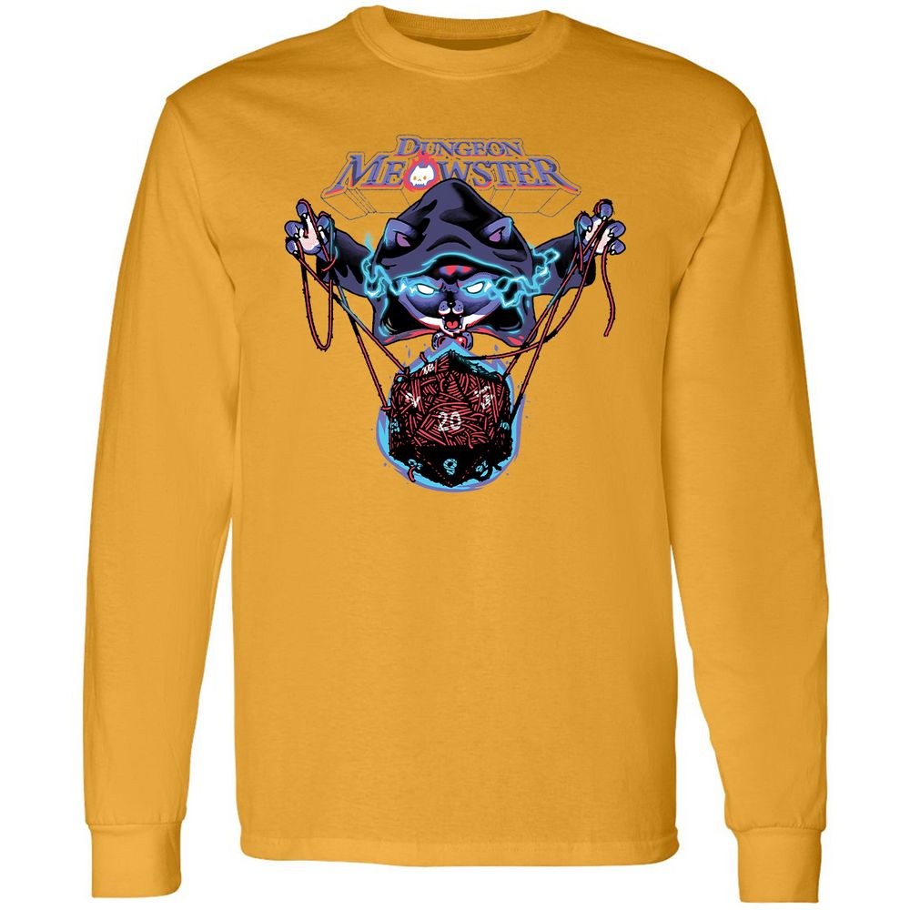 Dungeon Meowster Long Sleeve T-Shirt - Gold - 9
