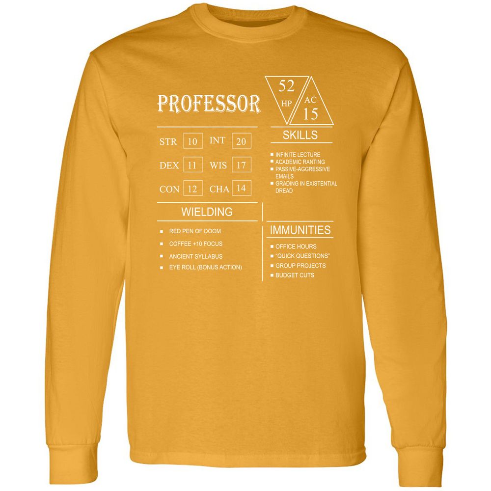 Professor New Long Sleeve T-Shirt - Gold - 9