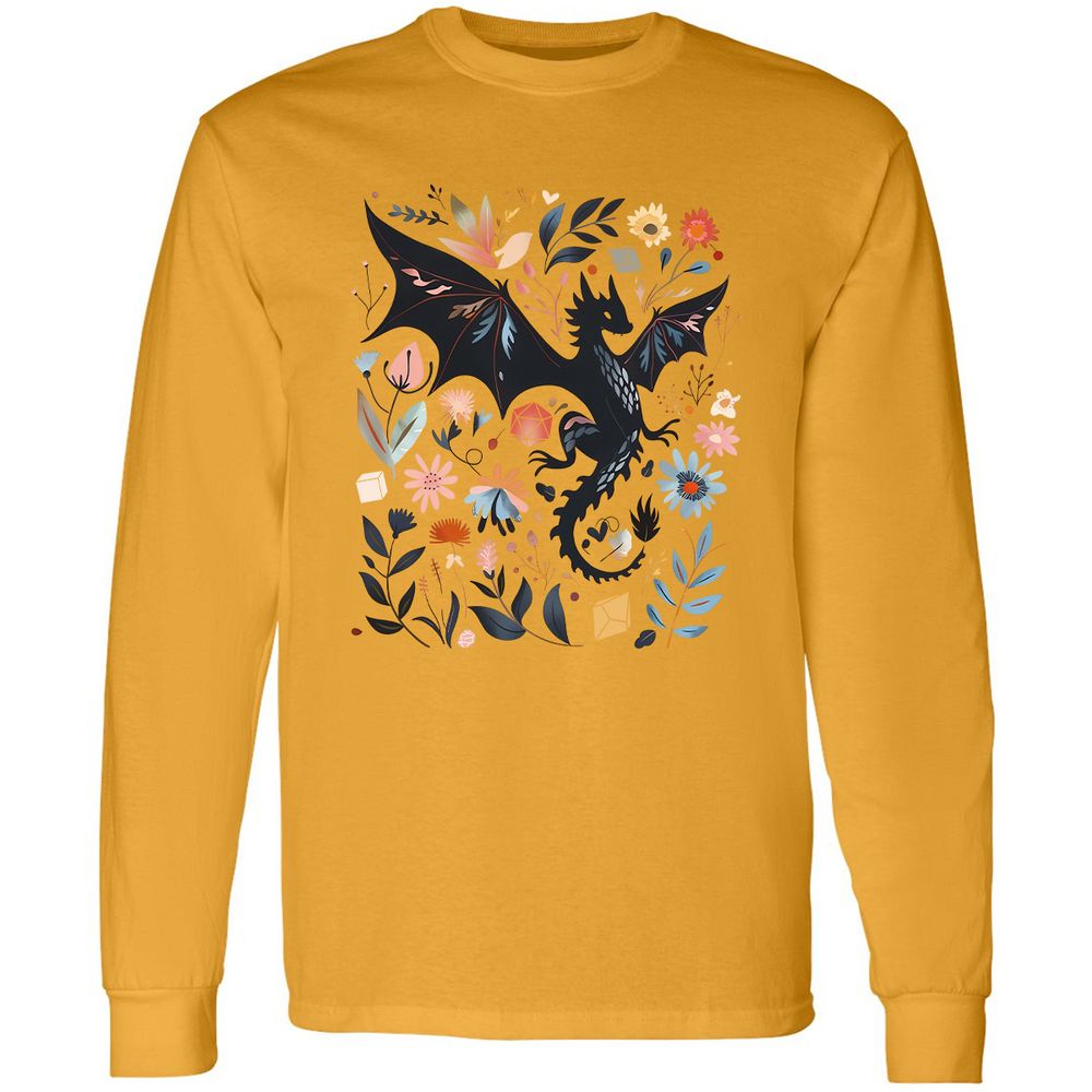 Floral DnD Dragon - Gold - 9