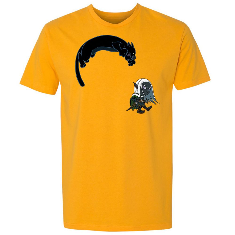 Drizzt and Guenhwyvar Premium Unisex T-Shirt - Gold - 9