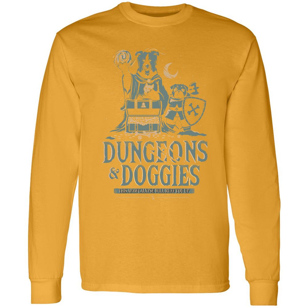 Dungeons & Doggies Long Sleeve T-Shirt - Gold - 9