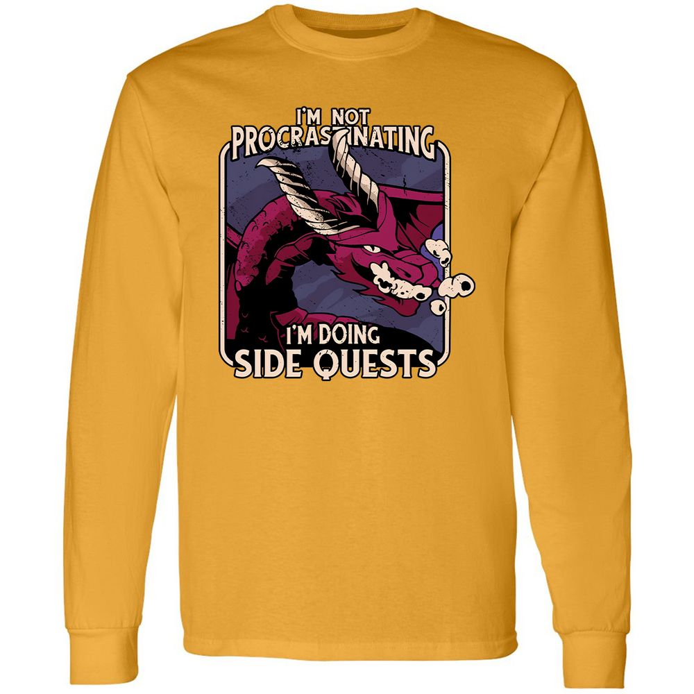 Doing Side Quests Long Sleeve T-Shirt - Gold - 9