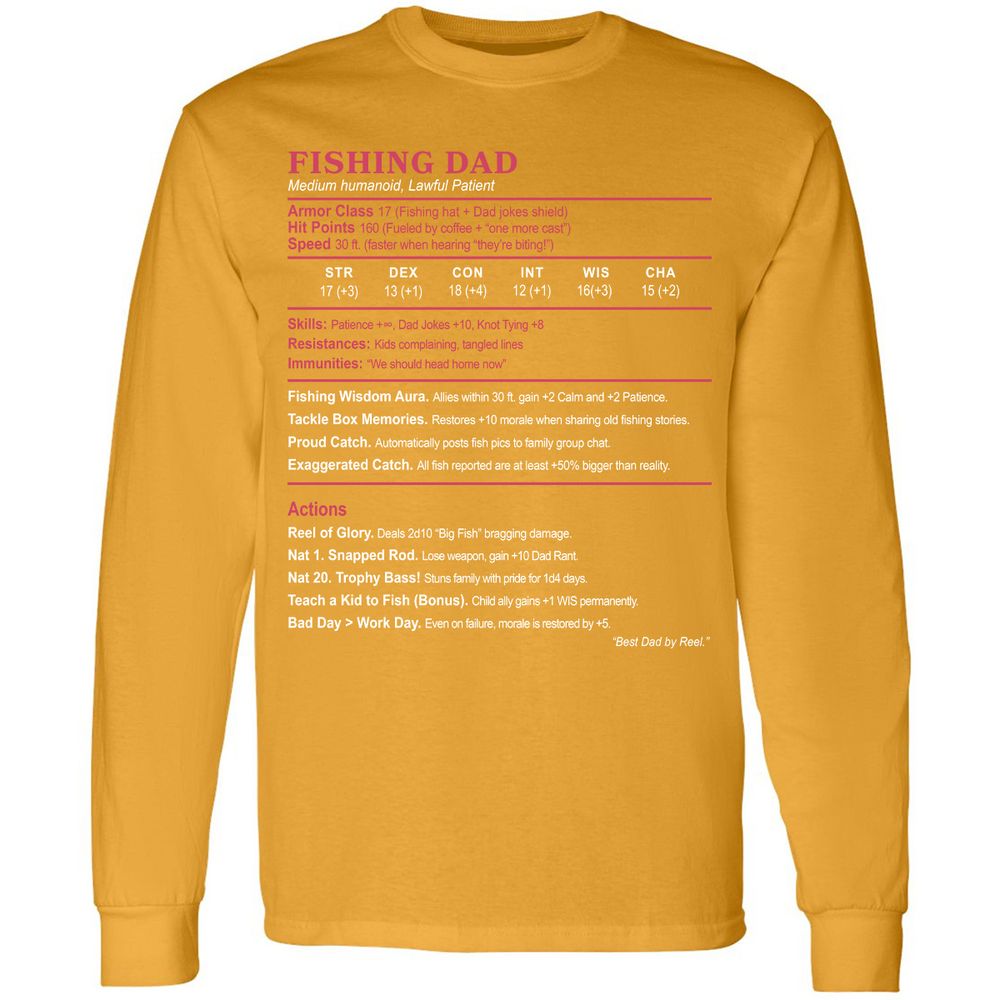 FISHING DAD Long Sleeve T-Shirt - Gold - 9