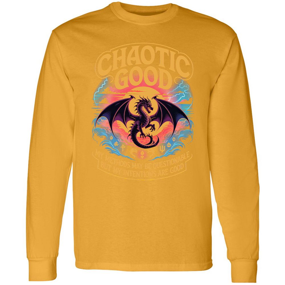 Chaotic Good Long Sleeve T-Shirt - Gold - 9